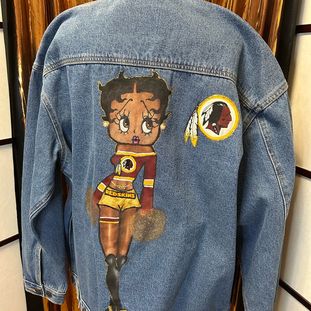 Betty Boop original denim Commanders large hand painted jacket